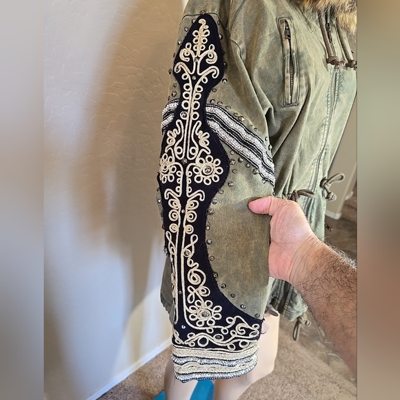 Free People Golden Quills Womens Military Parka Size XS See Measurements - Picture 4 of 15